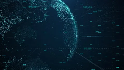 Earth map digital connection and social ... | Stock Video | Pond5