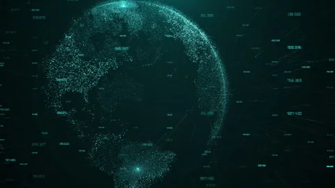 Earth map digital connection and social network. Global world communications Stock Footage 248726943