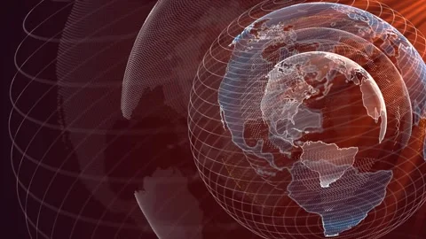 Earth map digital connection and social network. Global world Business finance Stock Footage 277713232