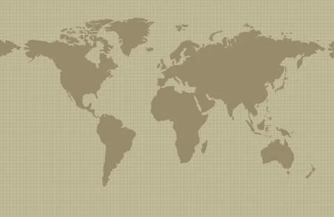 Earth map on khaki background Stock Illustration