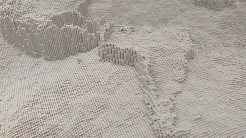 Earth Map Made Of Cubes Stock Footage 157349686