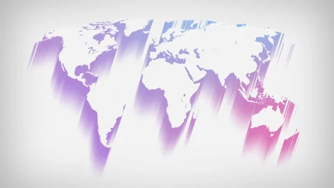 Earth map with moving colourful long shadow Stock Footage 306769325