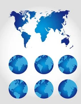 Earth with map over gray background. vector illustration Ilustração Stock