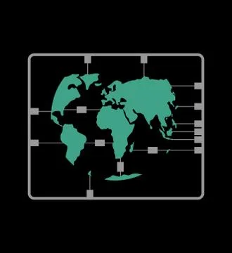 Earth map plastic model kit. Continents sushi set Stock Illustration