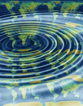 Earth map ripples Stock Illustration