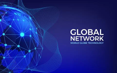 Earth map. World globe, global digital network technology, planet data tech Stock Illustration