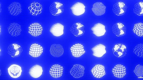 Earth Maps And Globes Technology Icons Background Loop Stock Footage 124479384