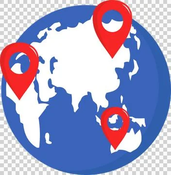 Earth with Maps icon Stock Illustration