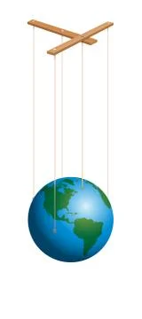 Earth Marionette String Puppet Planet Control Bar Stock Illustration