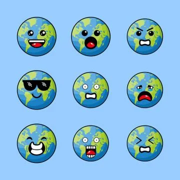 EARTH MASCOT EXPRESSION Stock Illustration