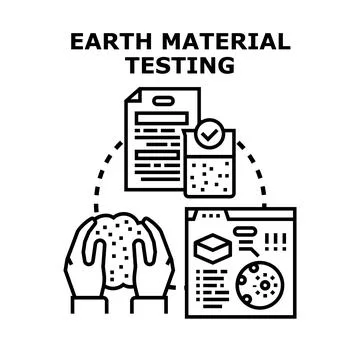Earth material testing concept researching soil properties Stockillustratie