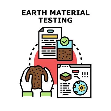 Earth material testing concept researching soil properties Stock Illustration