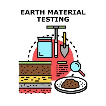 Earth material testing for geological soil study Stock Illustration