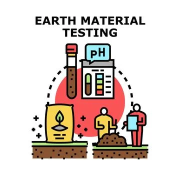Earth material testing for soil research and quality analysis Stock Illustration