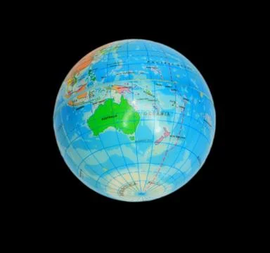 Earth model with black background Stock Illustration
