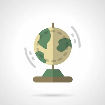 Earth model flat color vector icon Stock Illustration