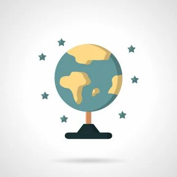 Earth model globe flat color vector icon Stock Illustration