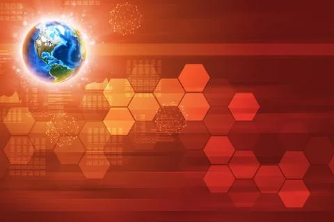 Earth with molecules Stock Illustration