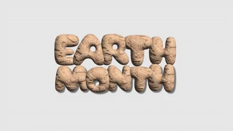 Earth Month 3d text isolated cut out Stock Footage 301701281