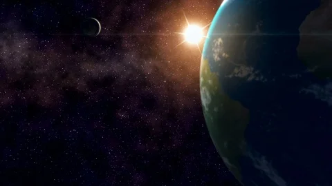 Earth, Moon and Sun Stock Footage 87554240