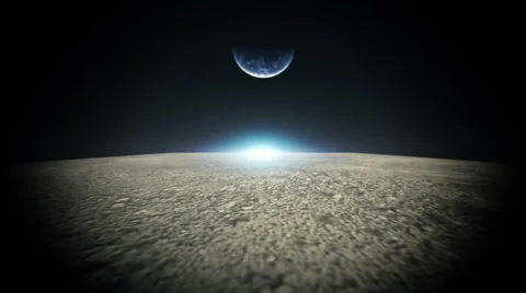 Earth from moon perspective Stock Footage 44944392