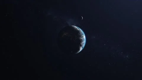 Earth moon space rotate Stock Footage 169953486