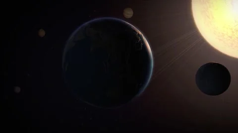 Earth-moon system Video stock 53470679