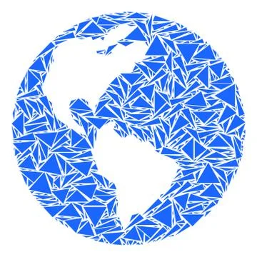 Earth Mosaic of Triangles 스톡 일러스트