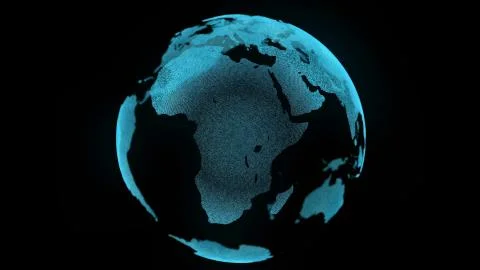 Earth motion digital map zoom in business concept Stock Illustration