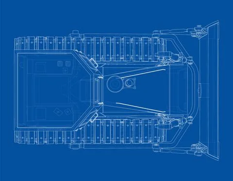 Earth mover, bulldozer. Vector rendering of 3d Stock Illustration