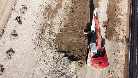 Earth moving excavator Vídeos de archivo 152048009