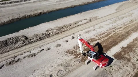 Earth moving excavator Video stock 152048331