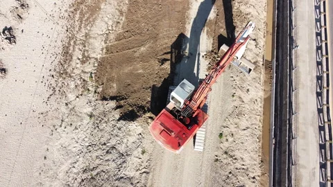 Earth moving excavator Vídeo Stock 152048477