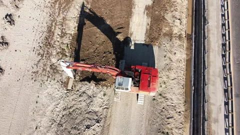 Earth moving excavator Video stock 152048663