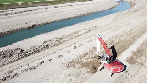 Earth moving excavator Video stock 152048814