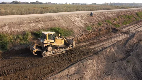 Earth moving machine Stock Footage 164264243