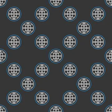 Earth Multipolarity vector seamless pattern in thin line style Illustrazione stock