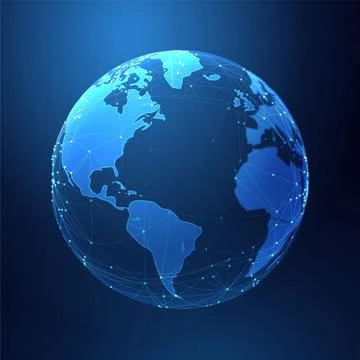 Earth with network lines Stock Illustration