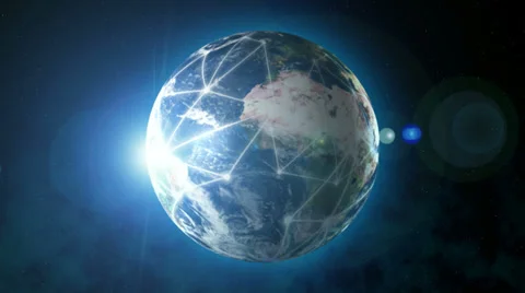 The Earth with network from space. Stock Footage 32699910
