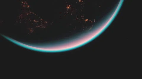 Earth at night with city lights. Elements of this image furnished by NASA Stock Footage 241792870