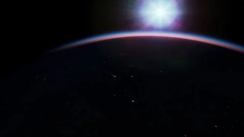 Earth at night with city lights. Elements of this image furnished by NASA Stock Footage 274391577