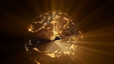Earth at night with shine Stock Footage 41490089