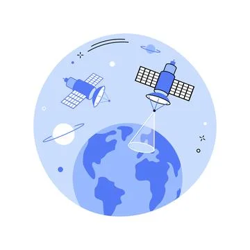 Earth observation abstract concept vector illustration. Stock Illustration
