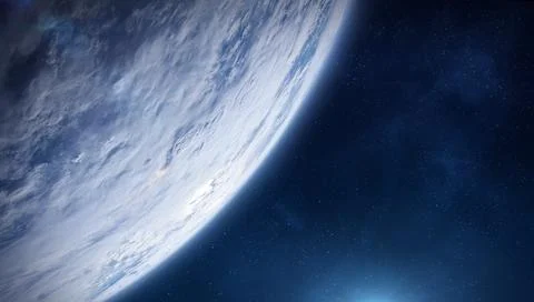 Earth observation from the outer space. Blue planet Earth. Stock Photos