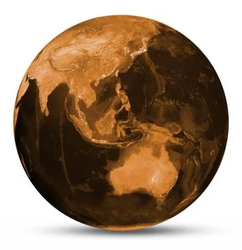 Earth orange map 3d rendering イラスト素材