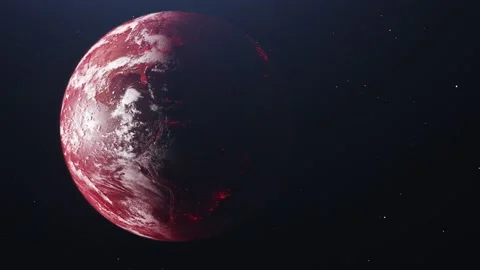 Earth Orb Red 動画素材 137981858