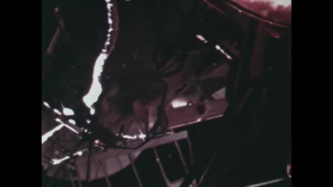 EARTH ORBIT - 1973: Cable framework - Skylab 3 spacewalk exterior hardware Stock Footage 347642047