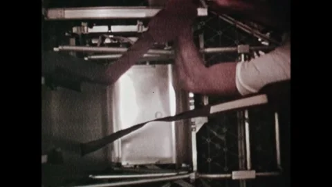 EARTH ORBIT - 1973: Diagonal strap — Skylab 3 M172 panel hardware Stock Footage 348025253