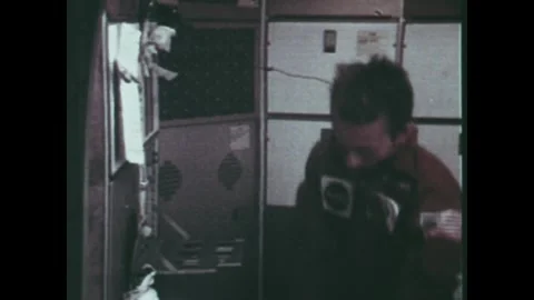 EARTH ORBIT - 1973: Material close-up — Skylab 3 immunology material close view Stock Footage 348025338