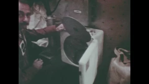 EARTH ORBIT - 1973: Open device — Skylab 3 M110 rotor plate lifted Stock Footage 348025265